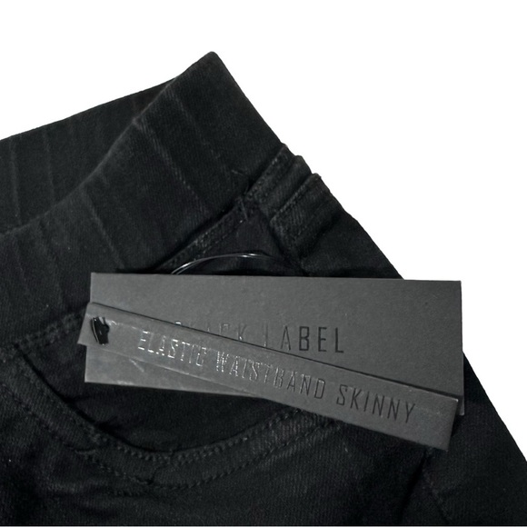 Black Label by C’est Toi Black Velvet Jean Pant Sz Large 30x28 Elastic Waist NWT - Picture 4 of 16